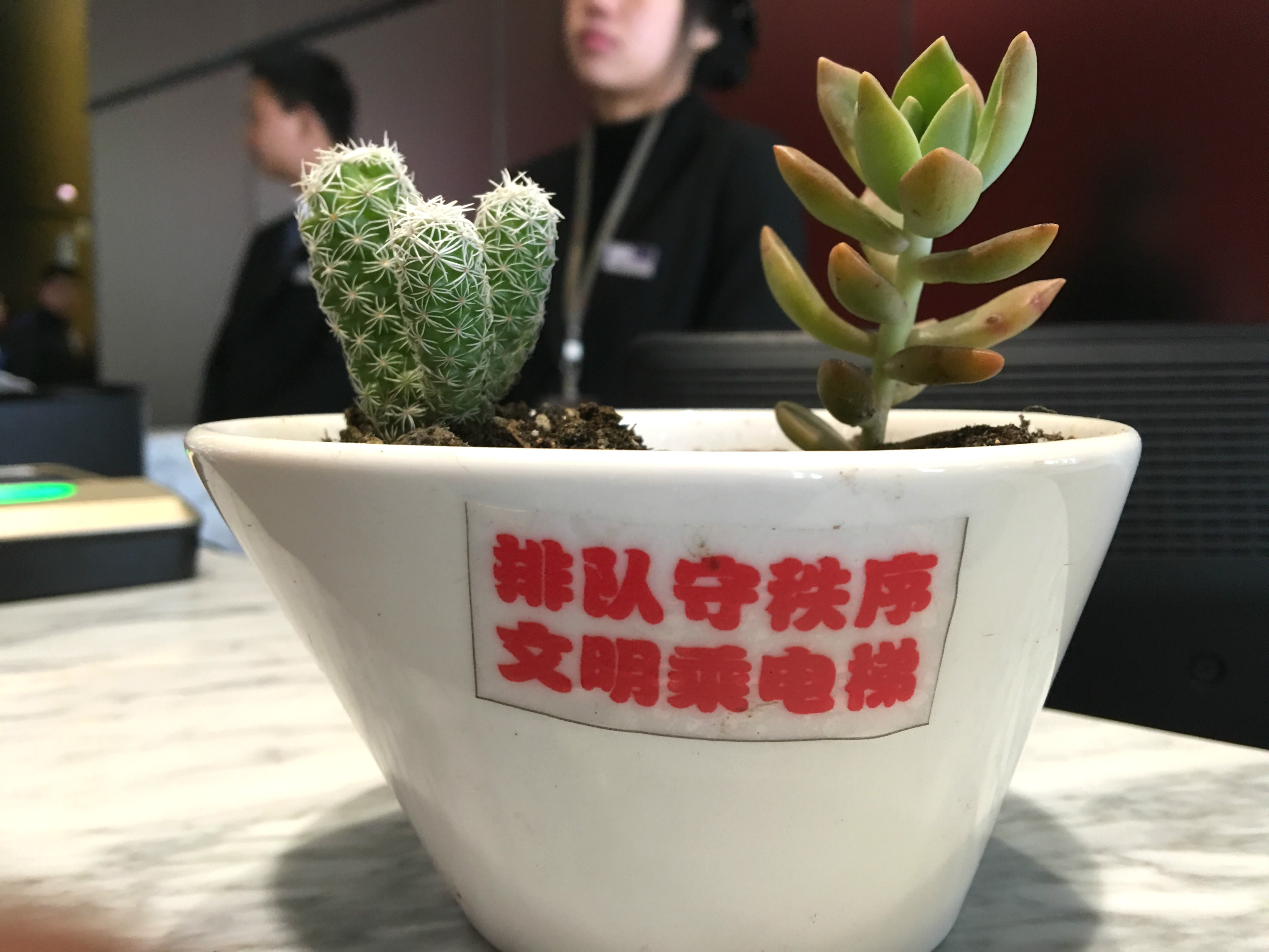 滨江写字楼开展“排队守秩序，文明乘电梯”活动